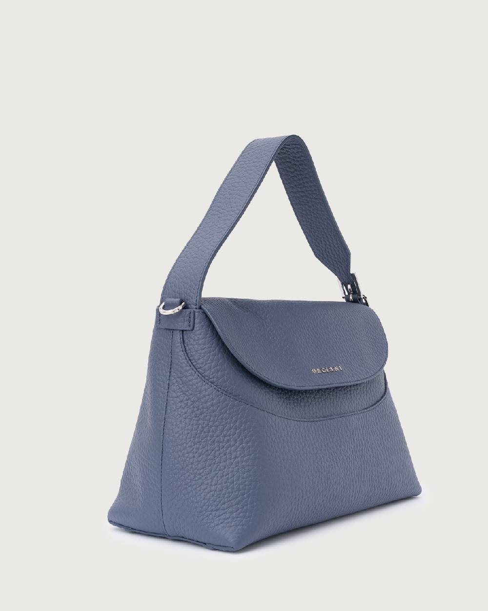 Orciani Borsa a spalla Nana Soft in pelle martellata con tracolla Promozione Limitata
