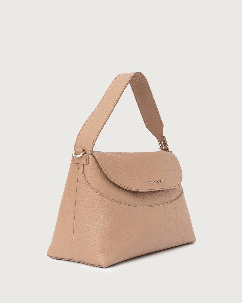 Orciani Borsa a spalla Nana Soft in pelle martellata con tracolla Novità