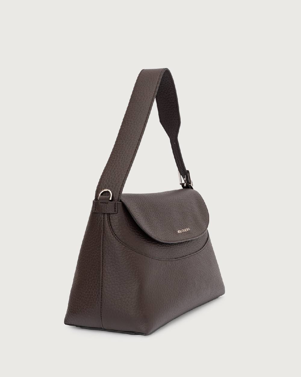 Orciani Borsa a spalla Nana Soft in pelle martellata con tracolla Presa