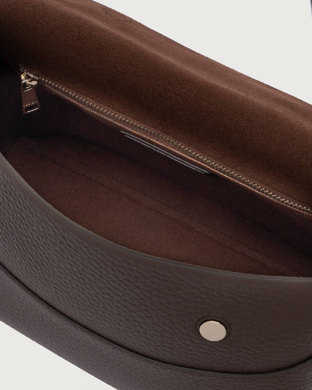Orciani Borsa a spalla Nana Soft in pelle martellata con tracolla Presa