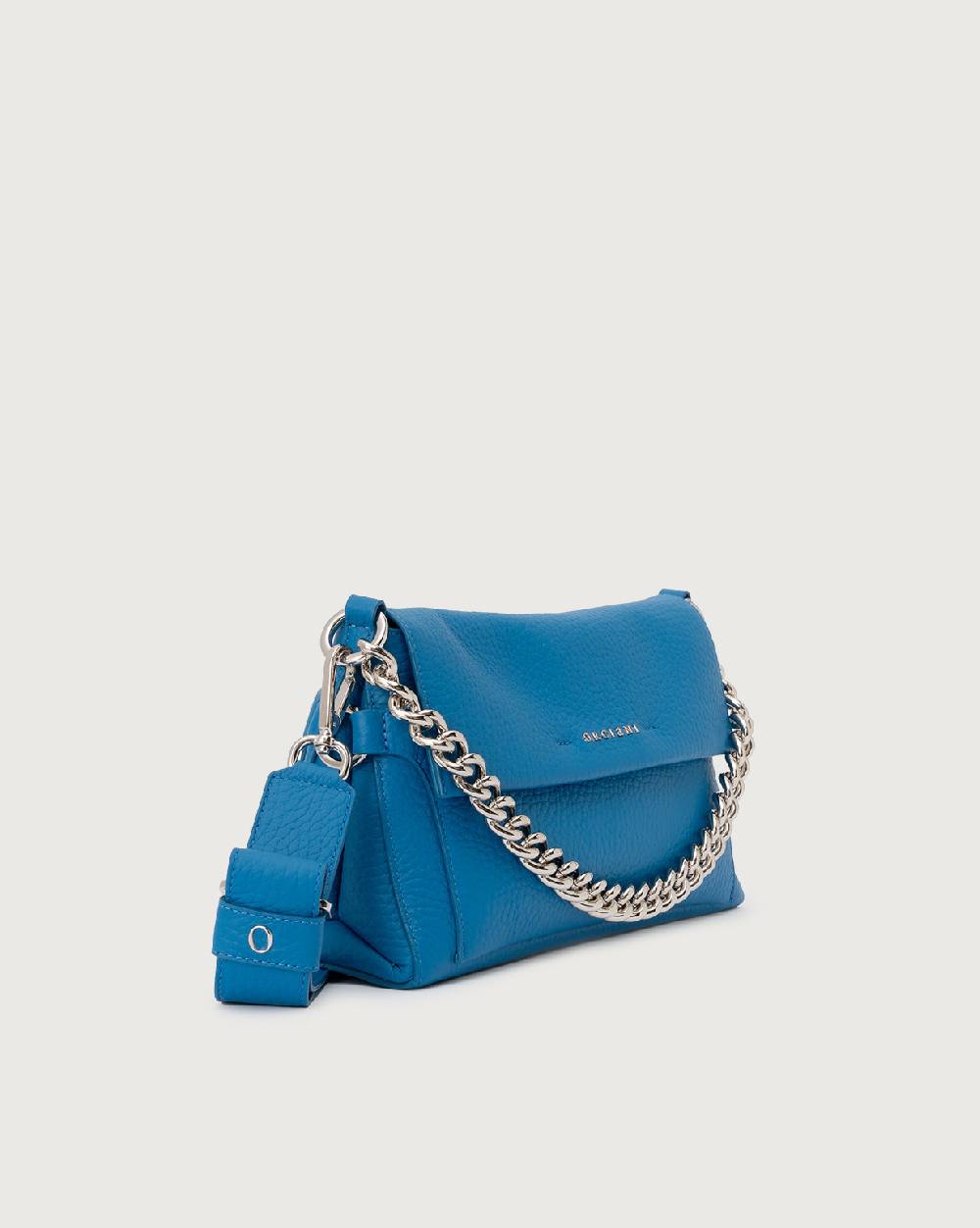 Orciani Borsa a spalla Missy Longuette Soft in pelle con catena e tracolla Vendita Calda