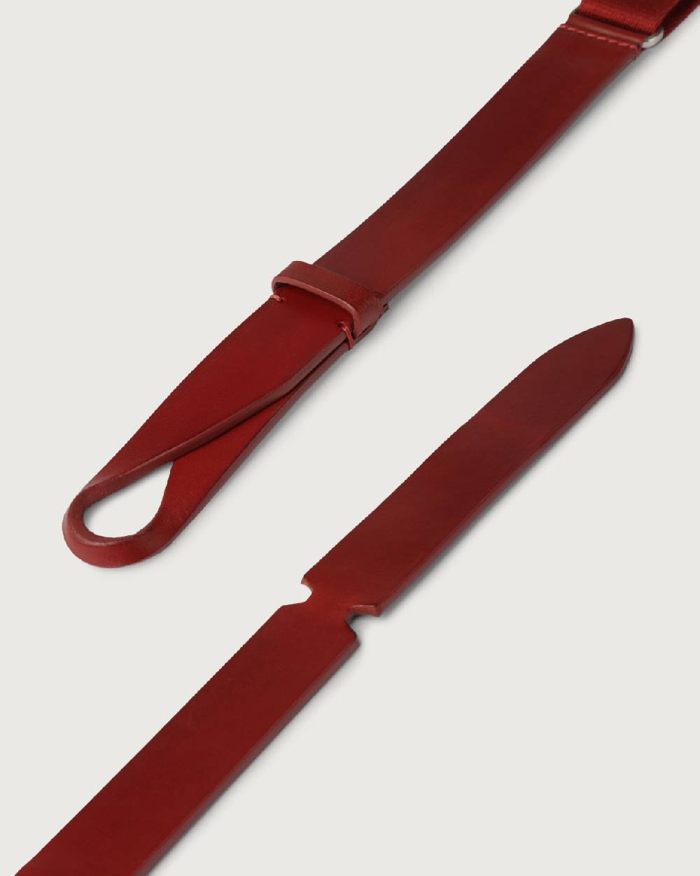 Orciani Cintura Nobuckle Bull in cuoio e tessuto Shopping Online