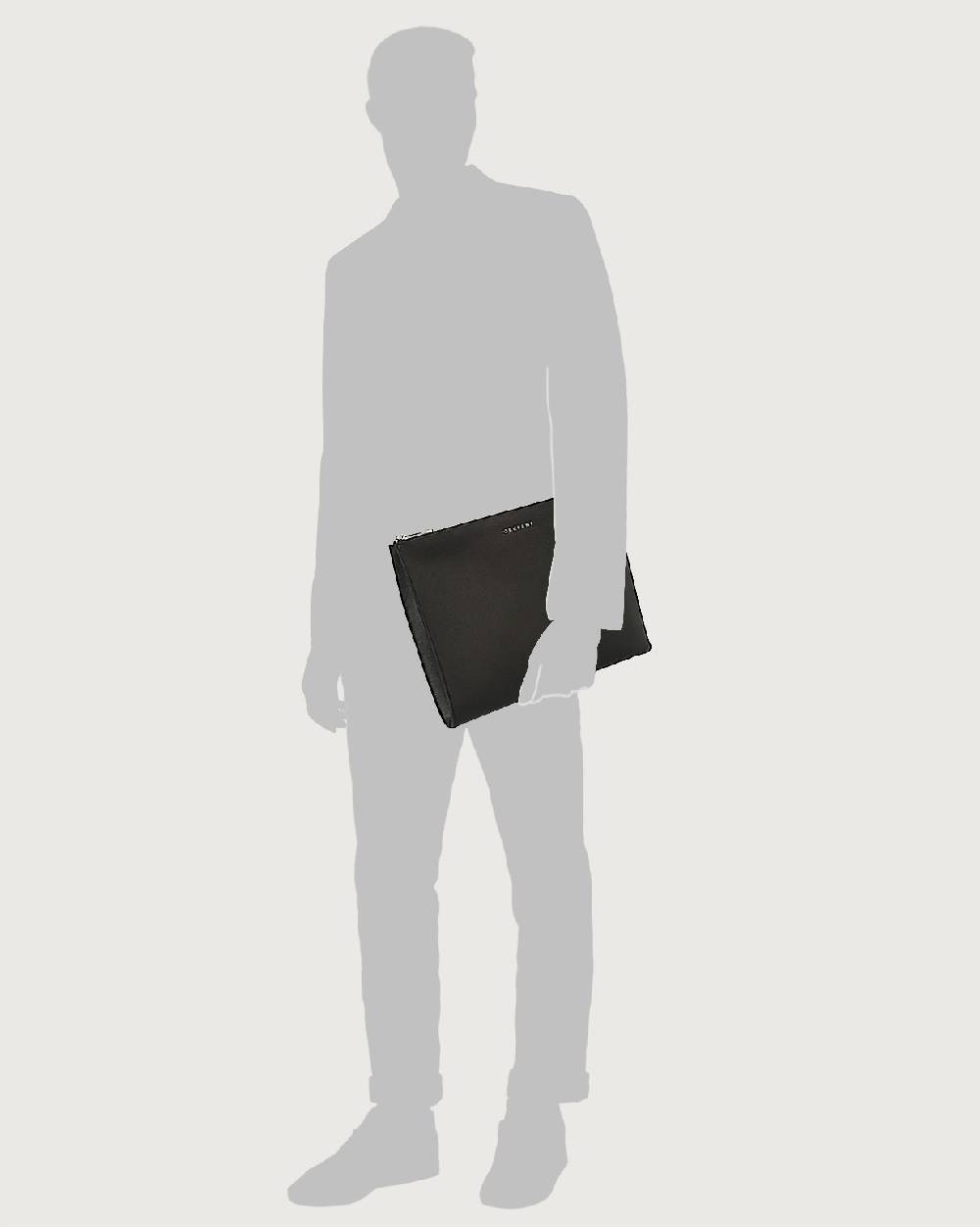 Orciani Pochette slim Timeless in pelle palmellata Spedizione Gratuita