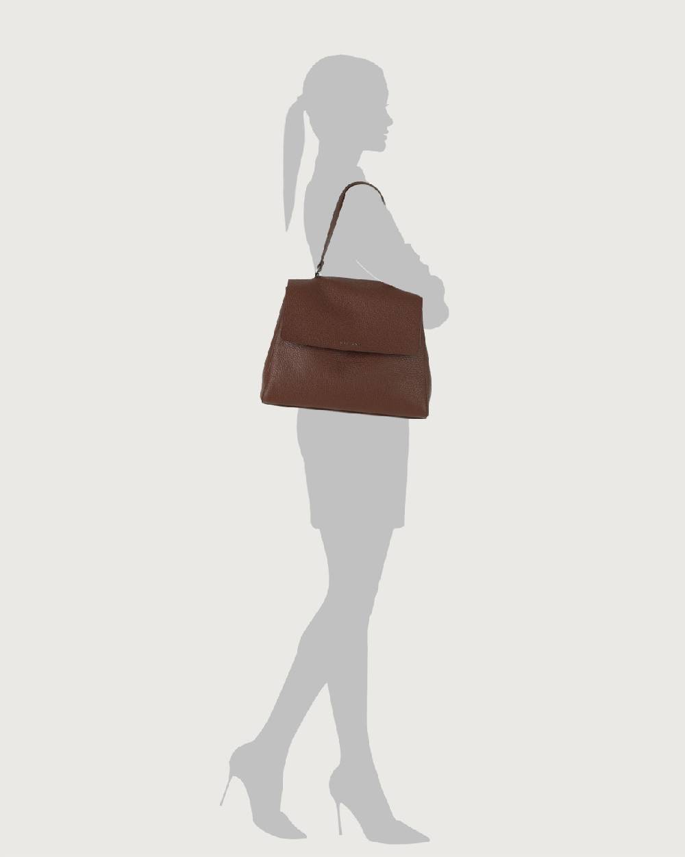 Orciani Borsa a spalla grande Sveva Soft in pelle con tracolla In Linea