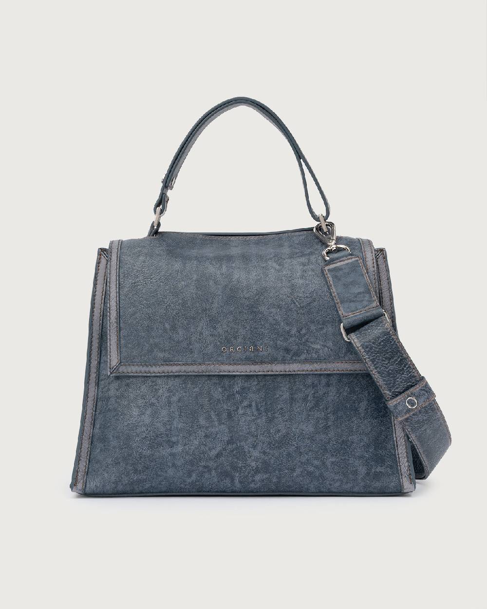 Orciani Sveva Delavè Medium leather handbag with strap Sconto