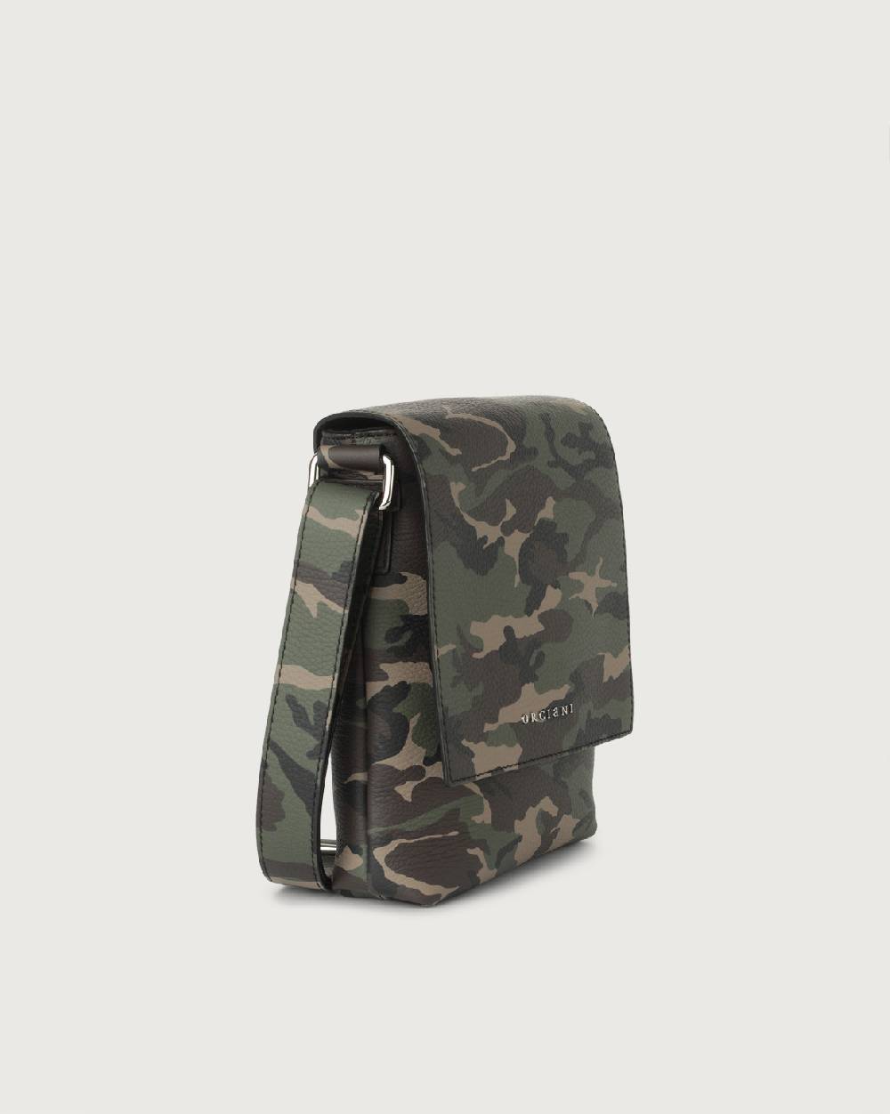 Orciani Borsa messenger piccola Camouflage in pelle Outlet