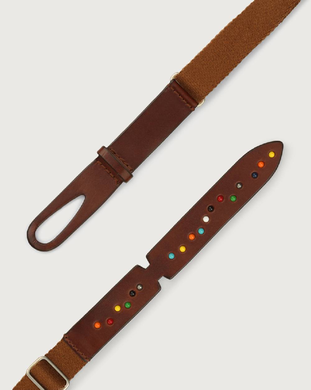 Orciani Cintura Nobuckle Kids Point Color in cuoio e tessuto con micro-borchie Saldi