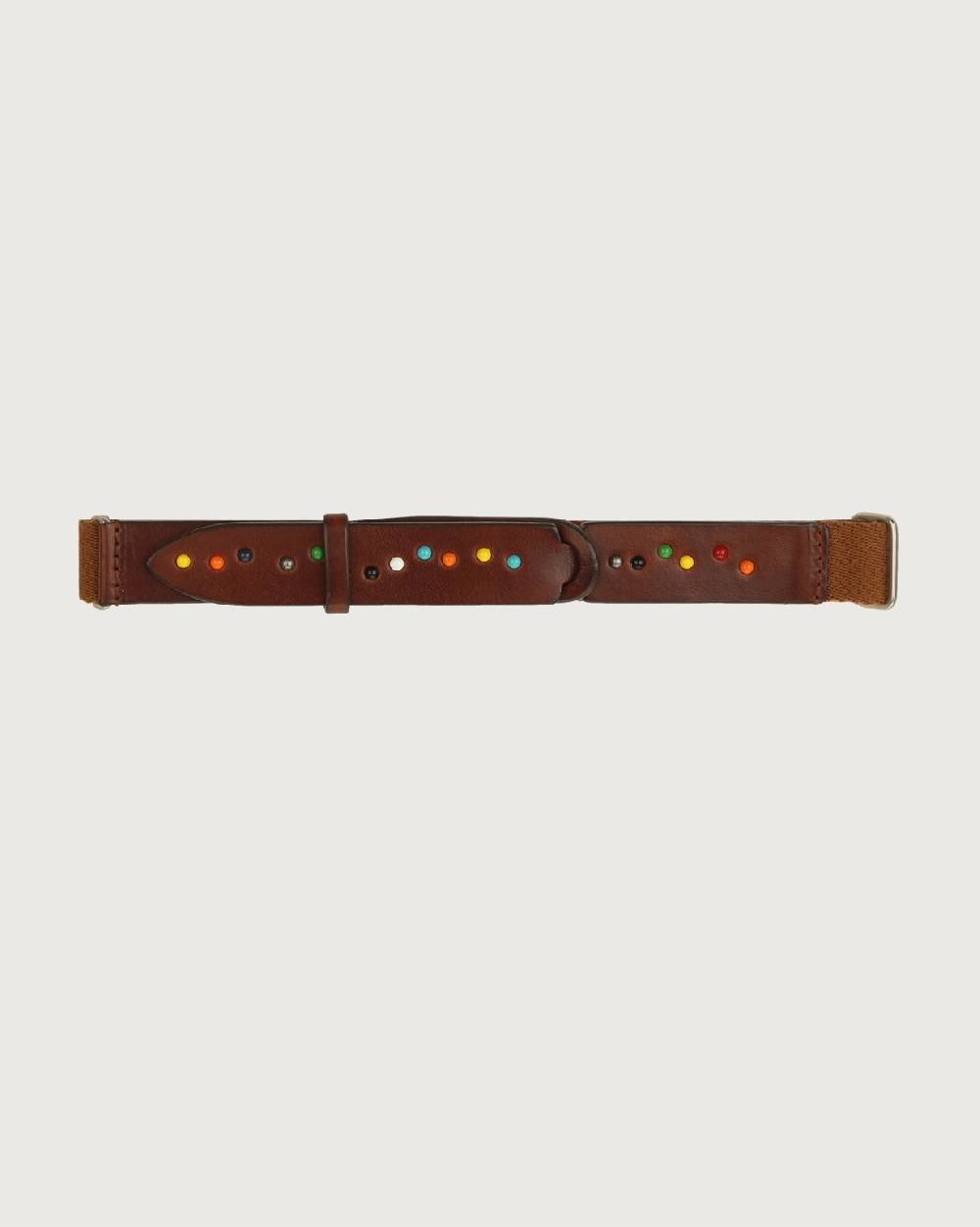 Orciani Cintura Nobuckle Kids Point Color in cuoio e tessuto con micro-borchie Saldi