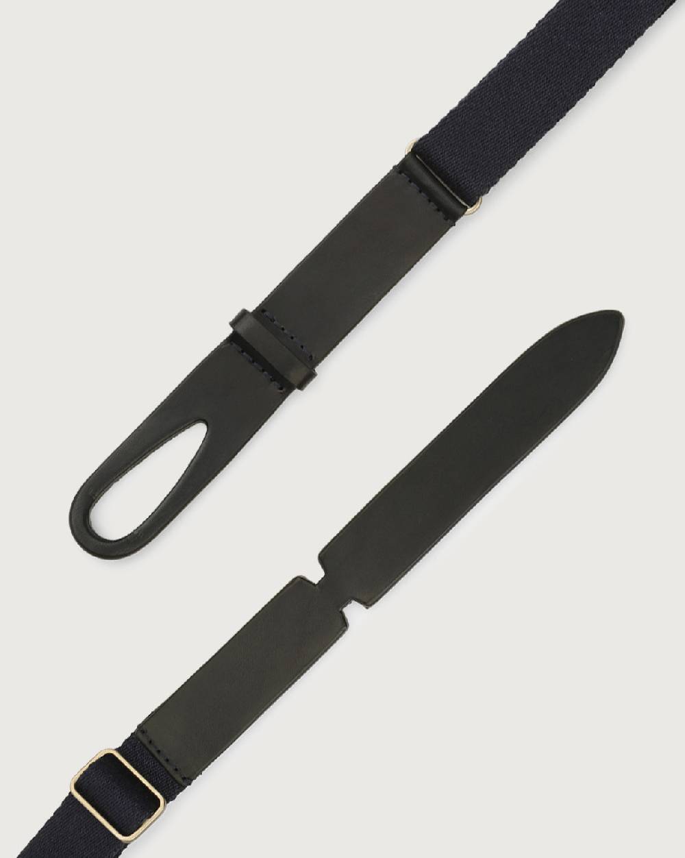 Orciani Cintura Nobuckle Kids Bull in cuoio e tessuto Saldi Di Fabbrica