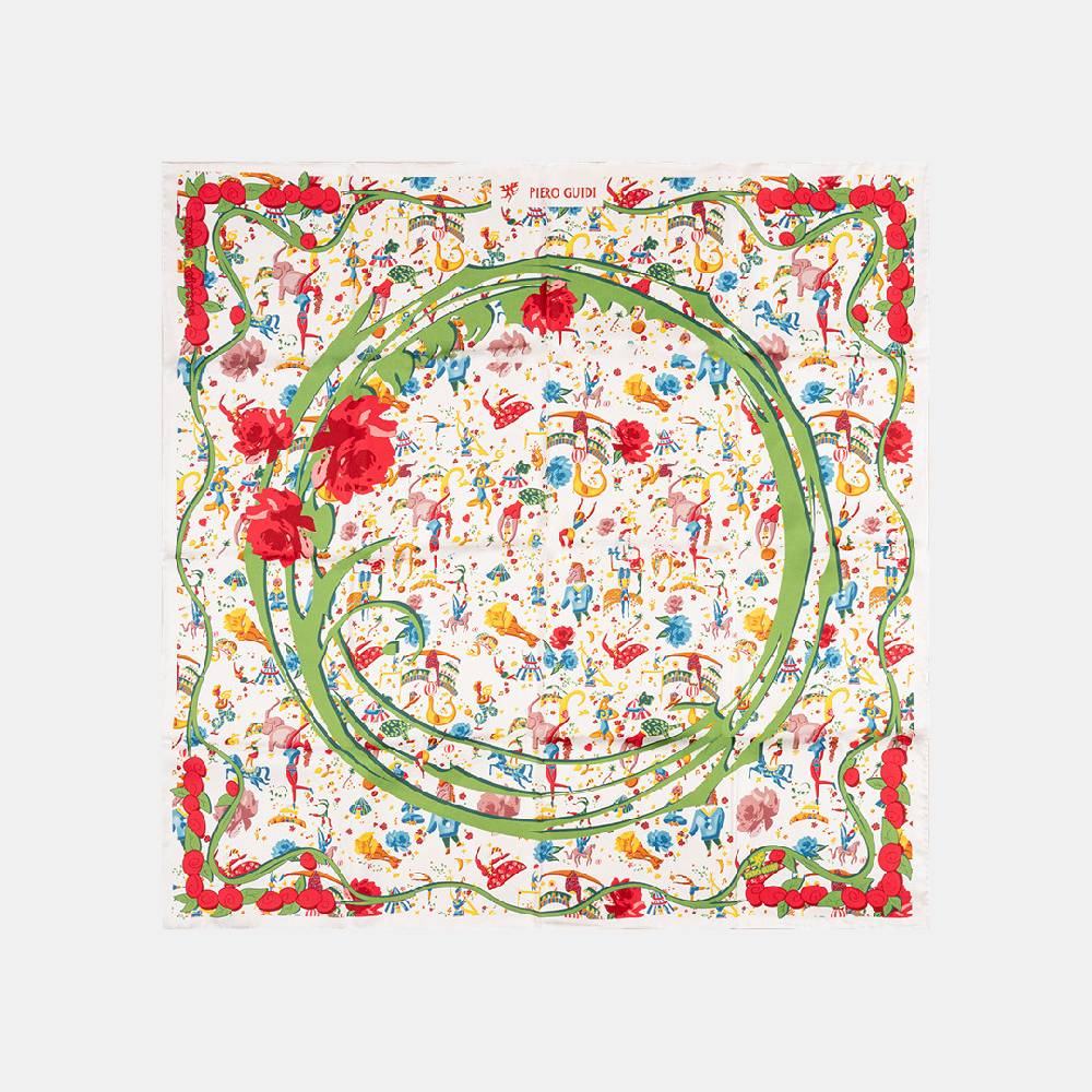 Piero Guidi PIERO GUIDI SILK SCARF "Flower"/ FOULARD IN SETA "Flower" Fino Al -60%