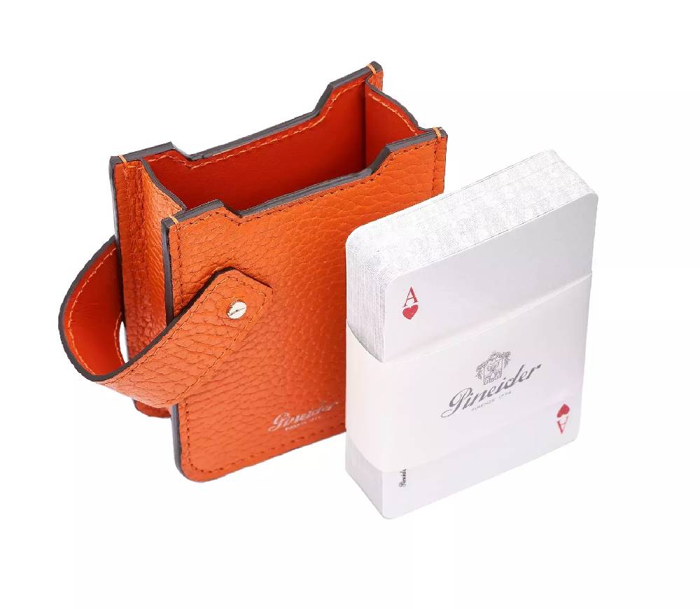 Pineider Astuccio con Carte da gioco in Bottalato In Vendita