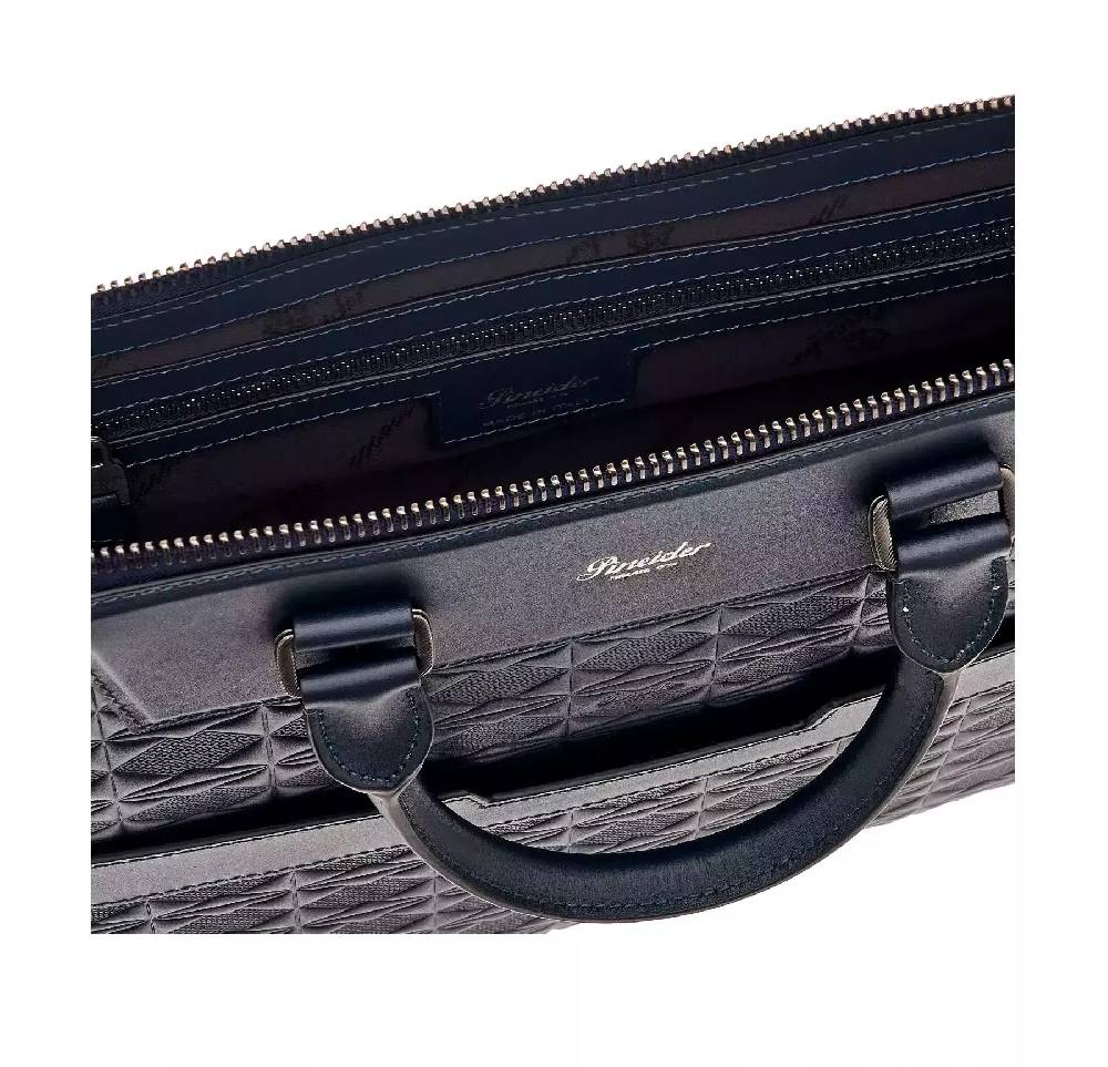 Pineider Slim Briefcase in Embossed Empress In Vendita