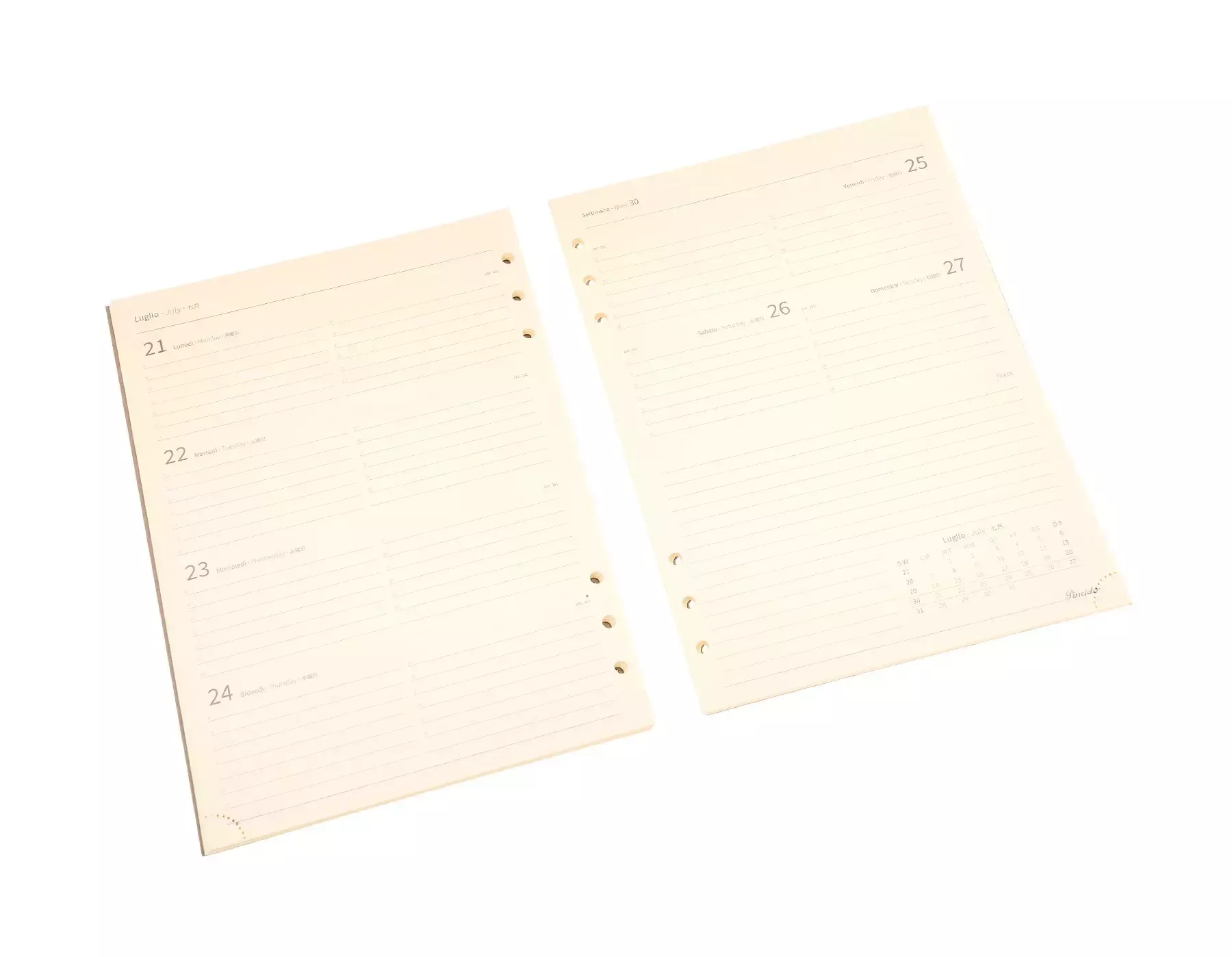 Pineider Agenda Settimanale Milano 2025 in Canvas - 17x24 cm Economico