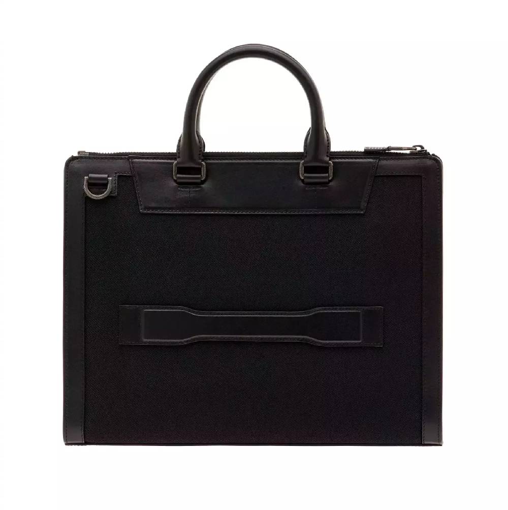 Pineider Slim Briefcase in Metro Nylon Vendite Flash