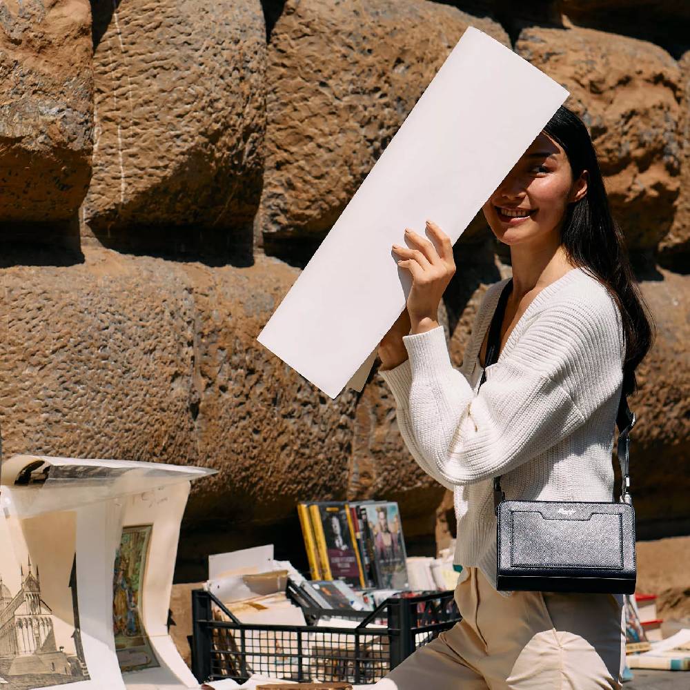 Pineider Odette Crossbody in Mini Franzi Vendita Calda
