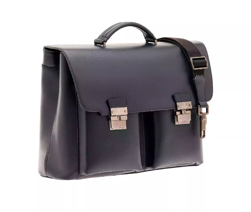 Pineider Double Briefcase in Metro Smooth Convenienza