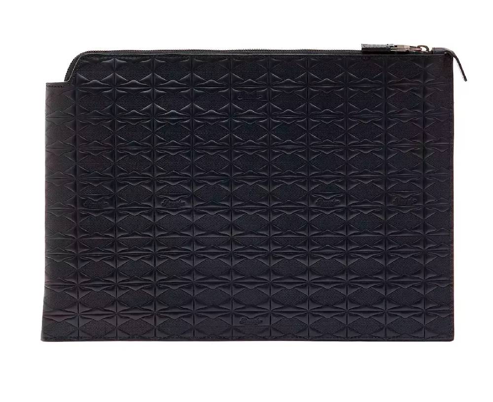 Pineider Pouch Large in Embossed Empress In Linea