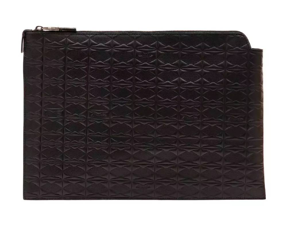 Pineider Pouch Large in Embossed Empress In Linea