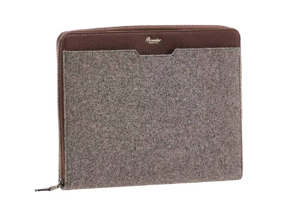 Pineider Porta ipad con zip in Wool 2025