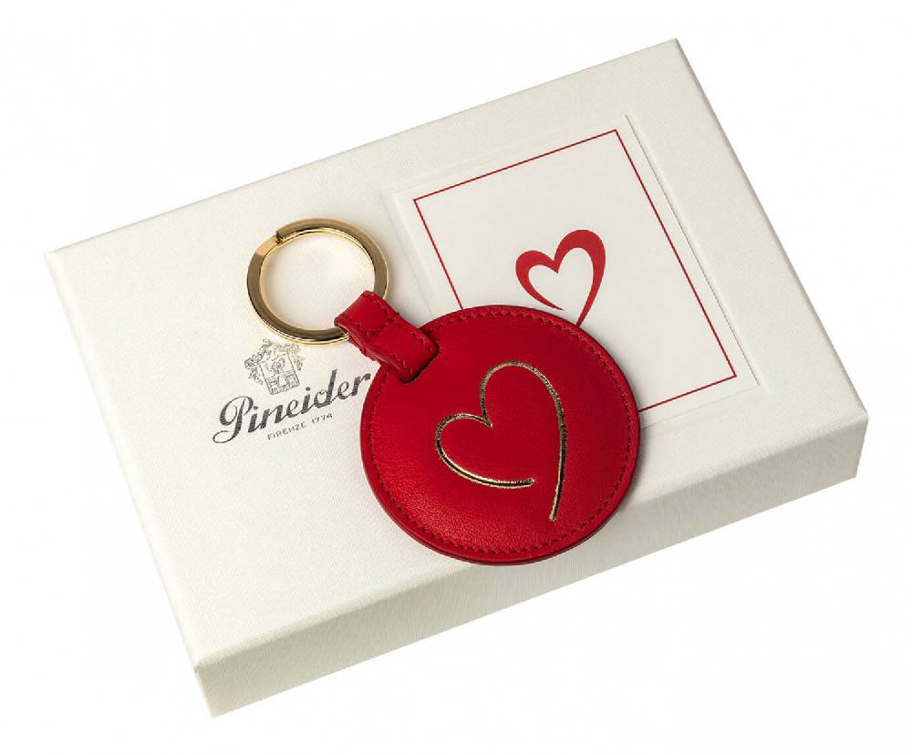 Pineider Portachiavi con Cuore in Pelle Spedizione Gratuita