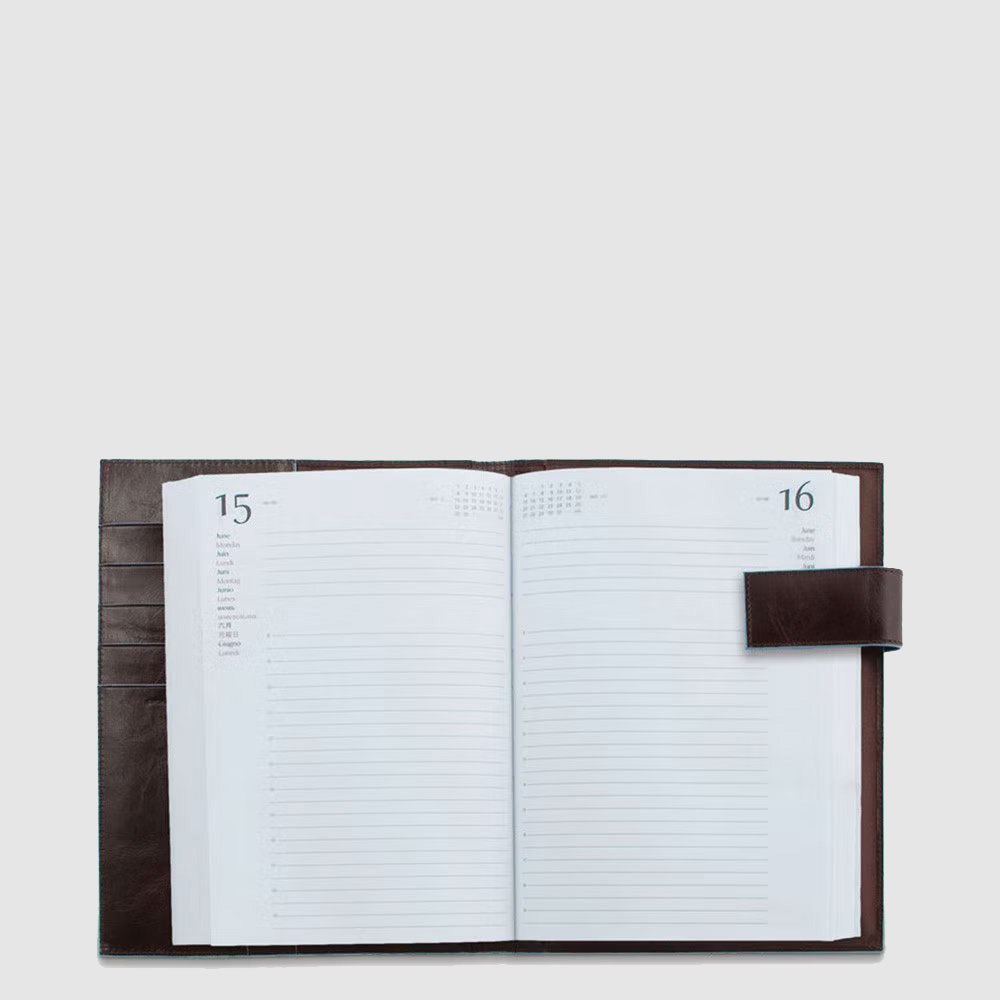 Piquadro Leather daily diary with Italia