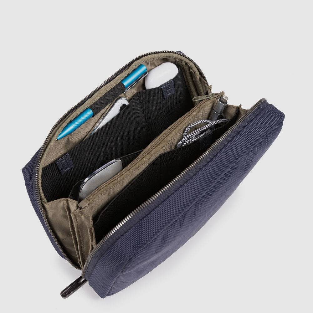 Piquadro Electronic cord pouch in recycled fabric Negozi Online