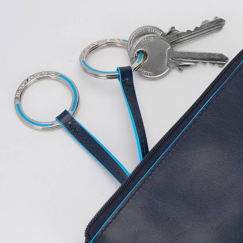 Piquadro Two-ring key case with zipped rear pocket Novità