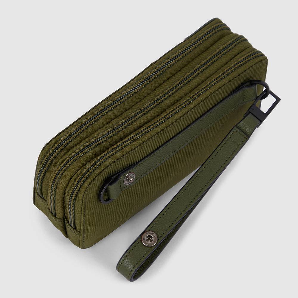 Piquadro Case in recycled fabric with three dividers Soddisfazione Garantita