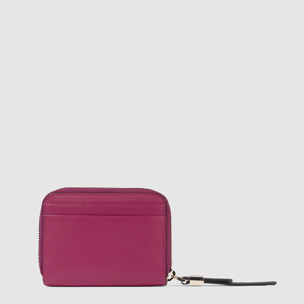 Piquadro Zip-around women’s wallet with four dividers Italia