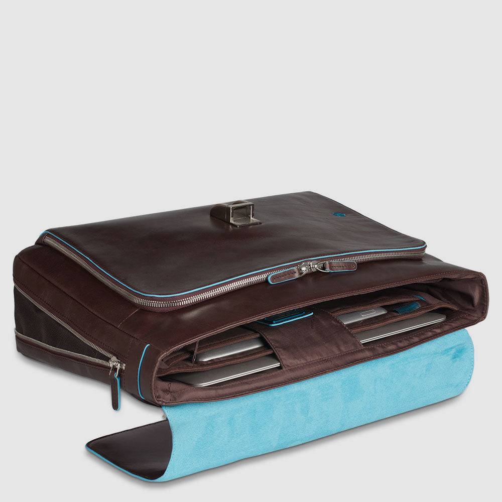 Piquadro Flap-over, expandable computer bag 15" Hotsell