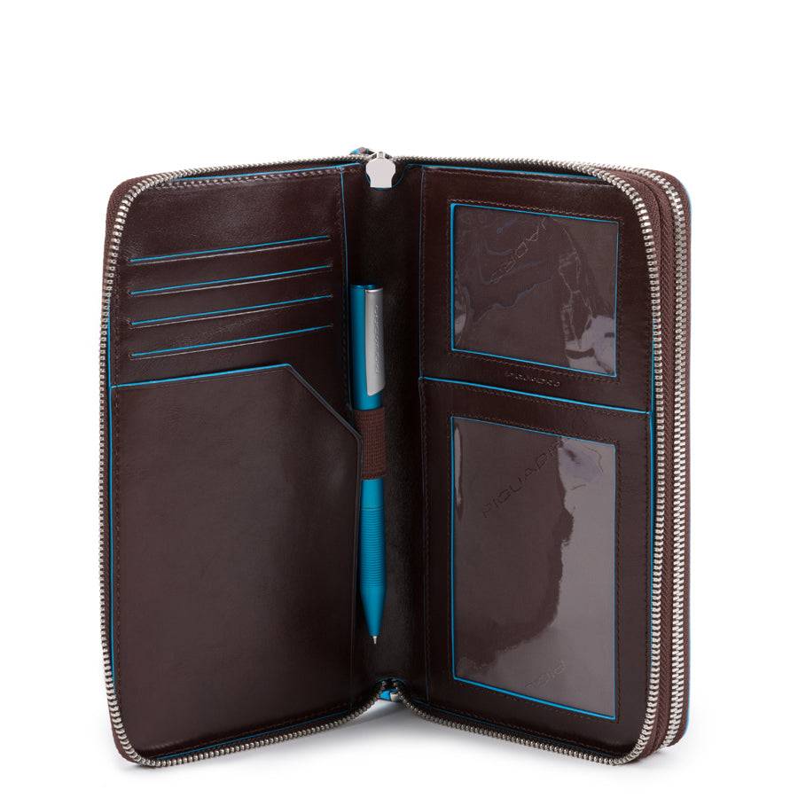 Piquadro Zip-around document organizer and wallet with coin Consegna Veloce