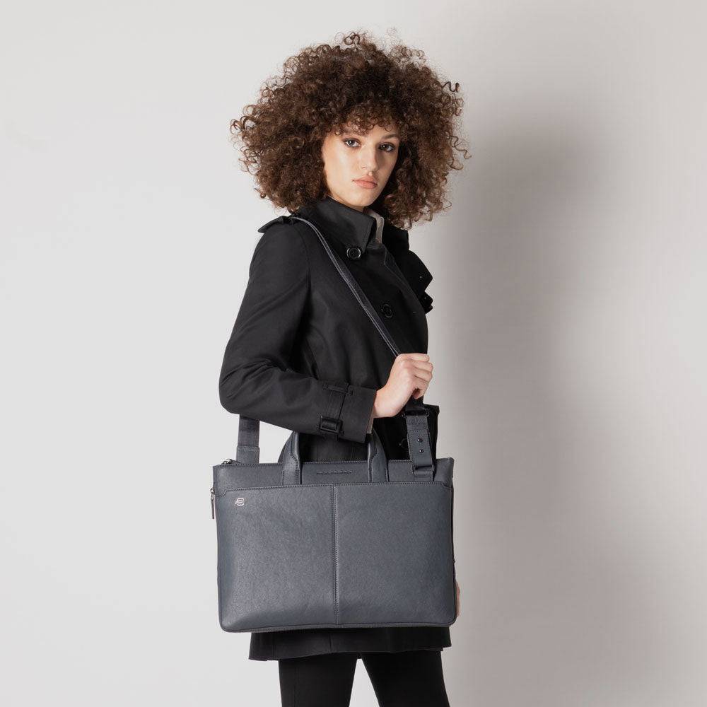 Piquadro Expandable, slim computer bag 15" In Linea