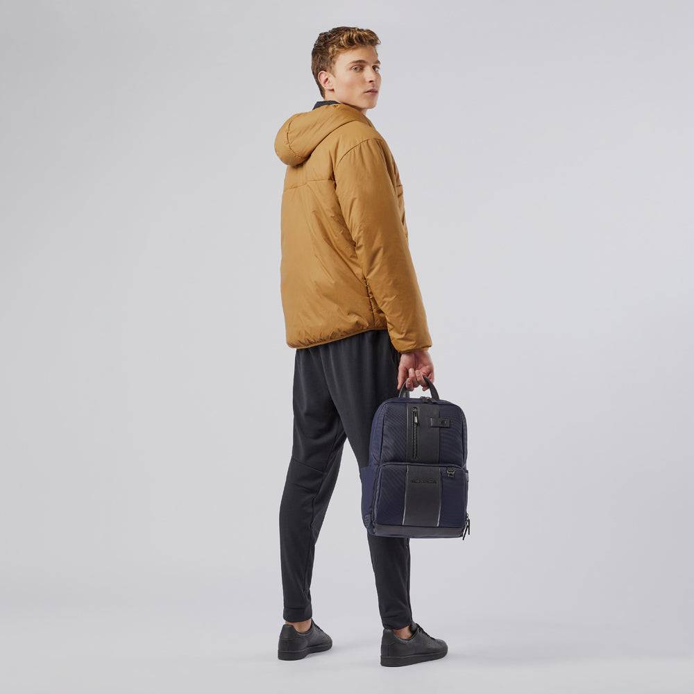 Piquadro Laptop and iPad® backpack in recycled fabric with Nuovo