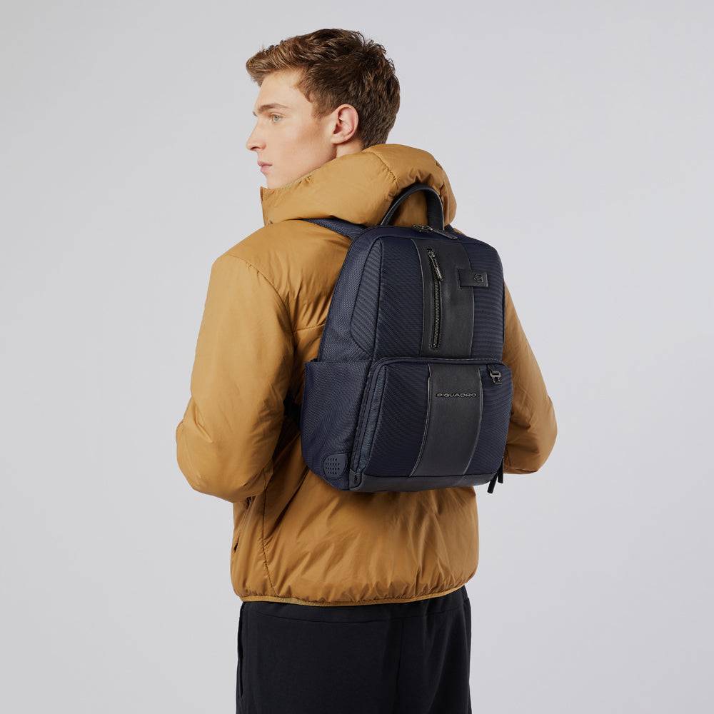 Piquadro Laptop and iPad® backpack in recycled fabric with Nuovo