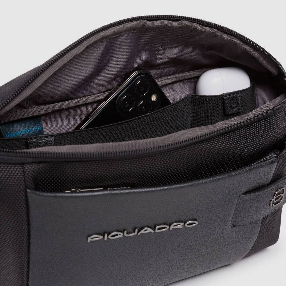 Piquadro Waist bag in recycled fabric and leather Shopping Online