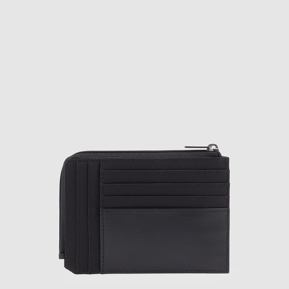 Piquadro Zipper coin pouch with credit card slots Vendita Economica