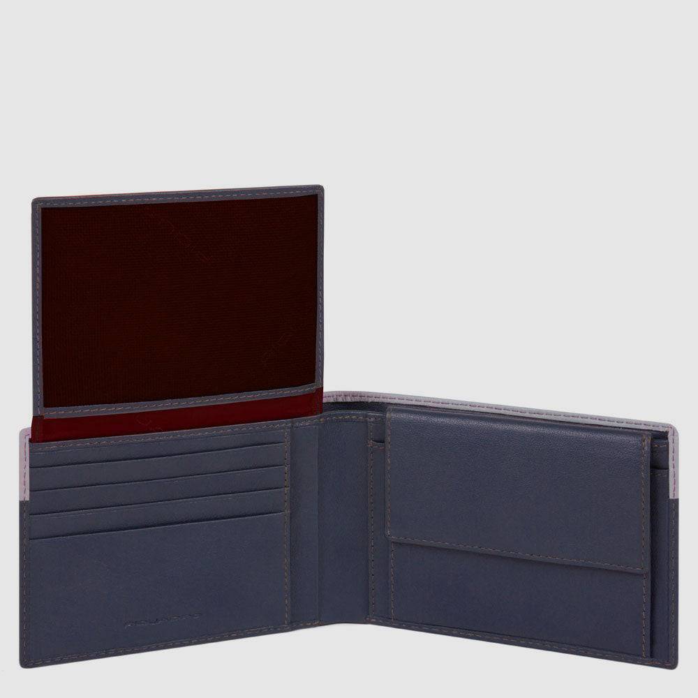 Piquadro Men’s wallet with flip up ID window, coin pocket Negozio