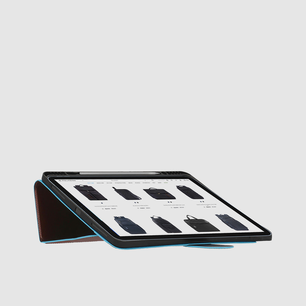 Piquadro iPad®Pro 12,9" stand up leather case In Saldo