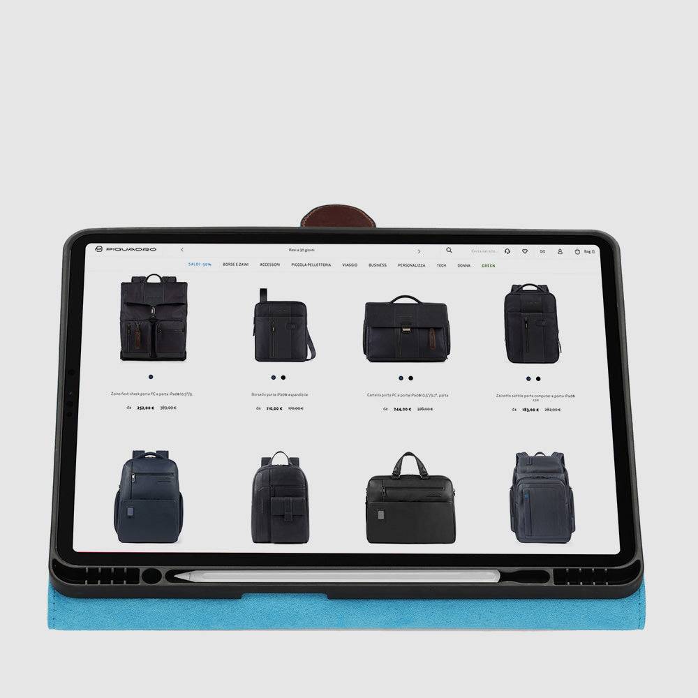 Piquadro iPad®Pro 12,9" stand up leather case In Saldo