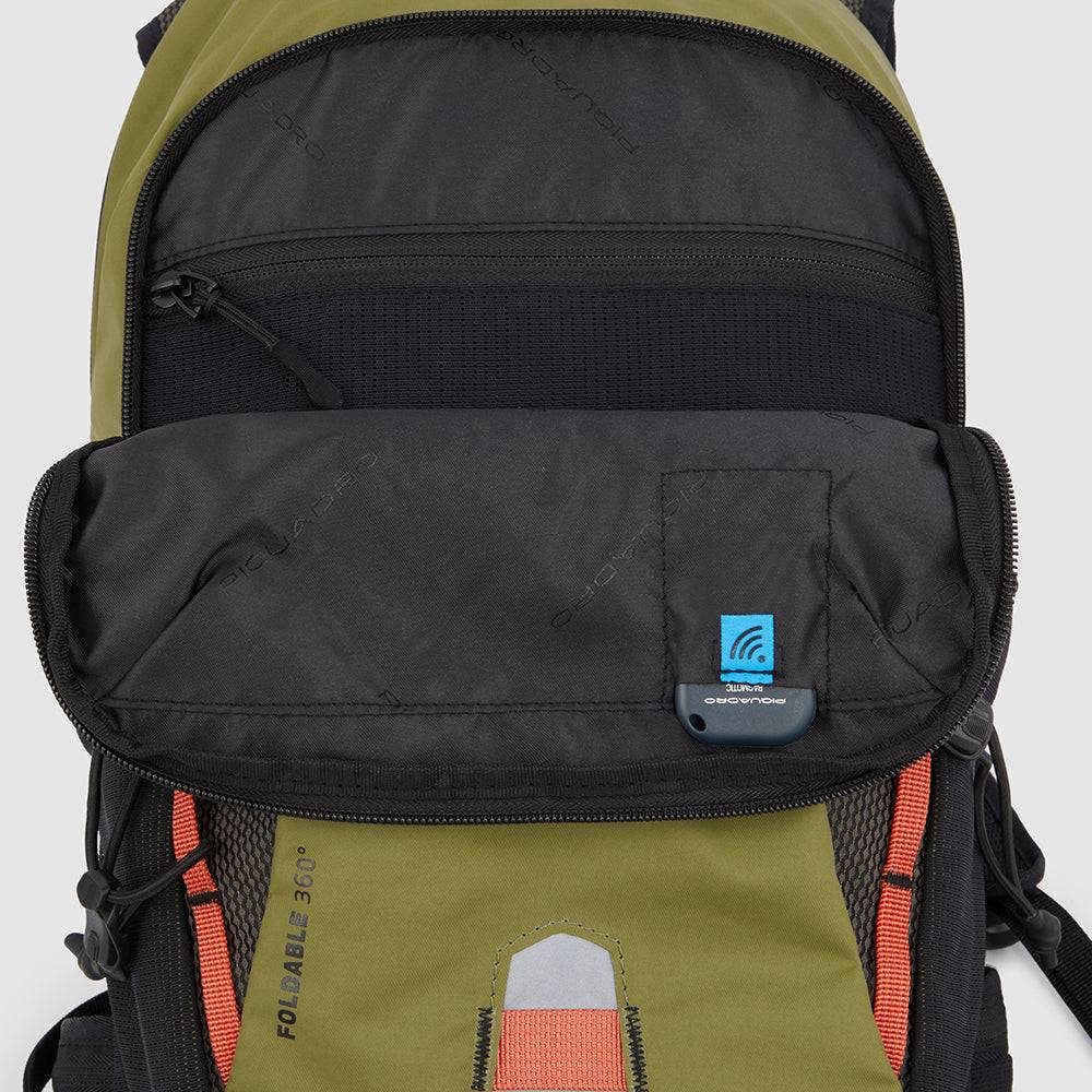 Piquadro Foldable computer backpack in recycled fabric Consegna Veloce