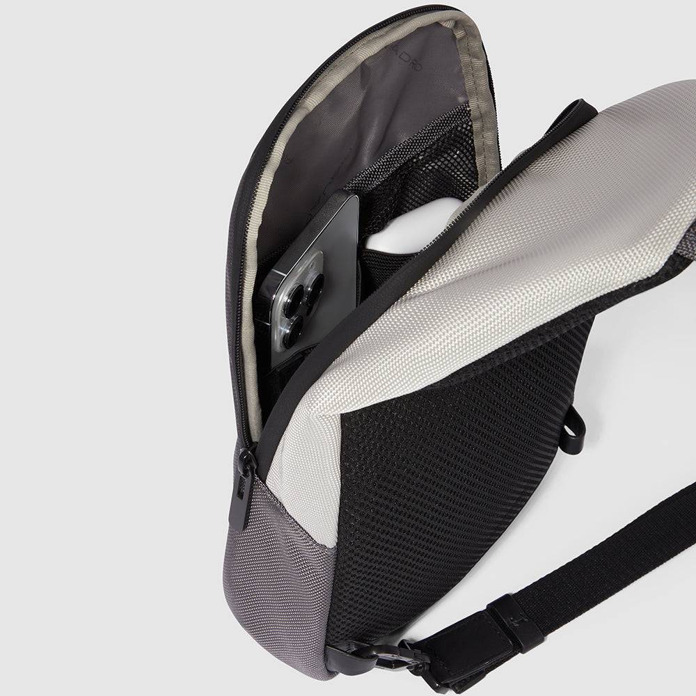 Piquadro Mono sling bag for iPad®mini in recycled fabric In Vendita