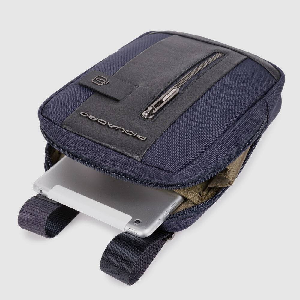 Piquadro iPad®mini pocket crossbody bag in recycled fabric Saldi
