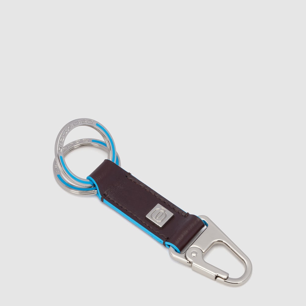 Piquadro Two-ring keychain with carabiner hook Offerte