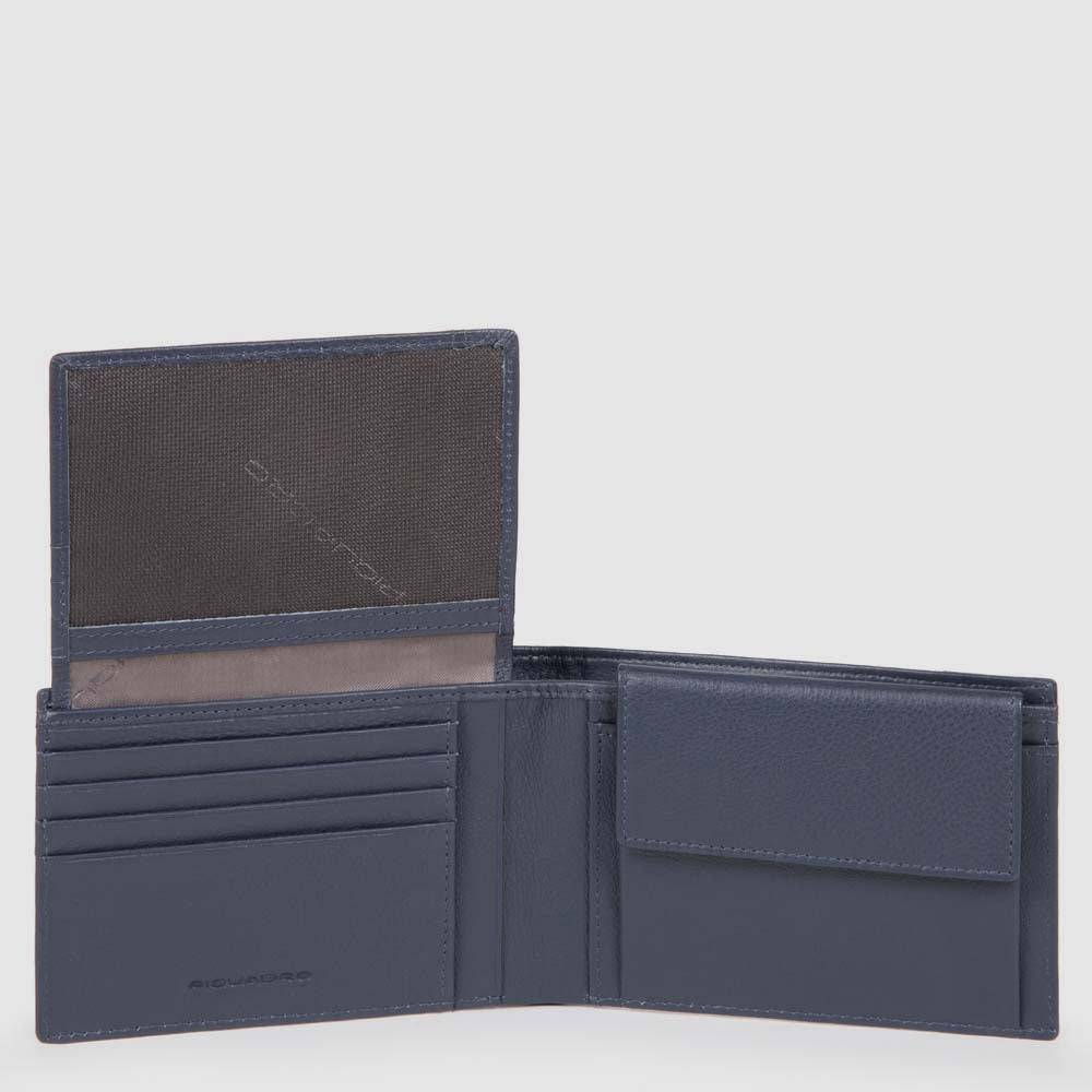 Piquadro Men’s wallet with flip up ID window, coin pocket Saldi Di Fabbrica