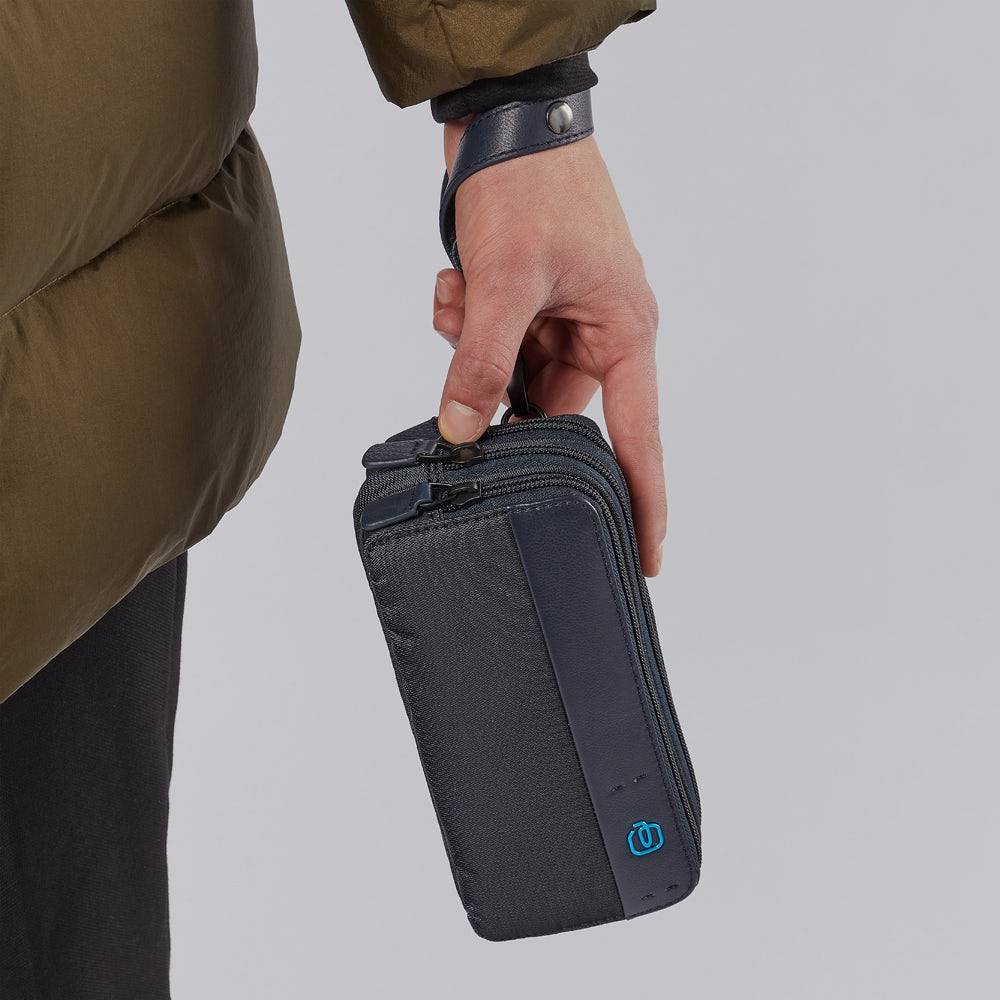 Piquadro Case with three dividers and wrist strap Vendita Calda