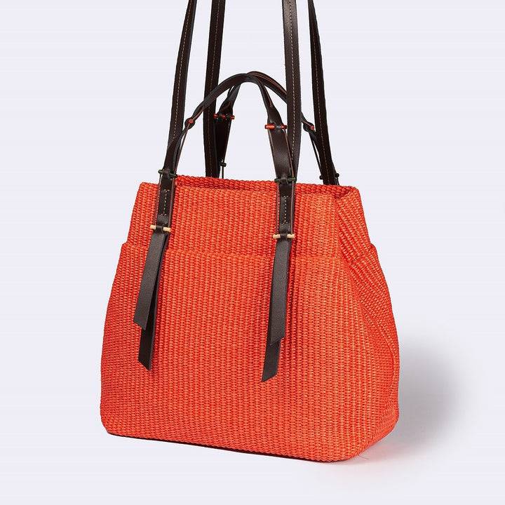 Roberta Gandolfi Fernanda Tote in rafia con finiture in pelle di vitello a doppia portabilità mano o shopping Fino Al -60%