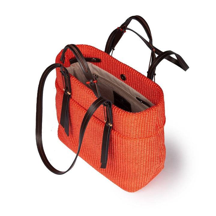 Roberta Gandolfi Fernanda Tote in rafia con finiture in pelle di vitello a doppia portabilità mano o shopping Fino Al -60%