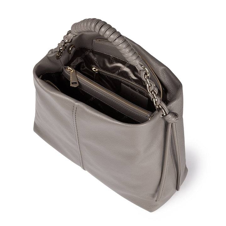 Roberta Gandolfi Amina large borsa a mano in pelle con manico tubolare fasciato e tracolla staccabile Sconto