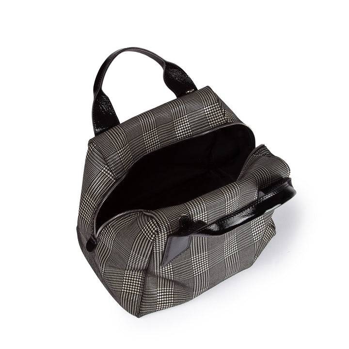 Roberta Gandolfi Arianna Boston in pelle stampa tartan con tracolla staccabile e regolabile Vendita Calda