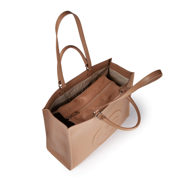 Roberta Gandolfi Roberta Pelle Large Borsa a mano in pelle con doppi spallacci per essere portata a spalla e tramezza Pezzi Unici